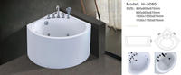 Baignoire d'angle en acrylique économique 110x110 pour 1 personne, autoportante, pour salle de bain intérieure de petite taille