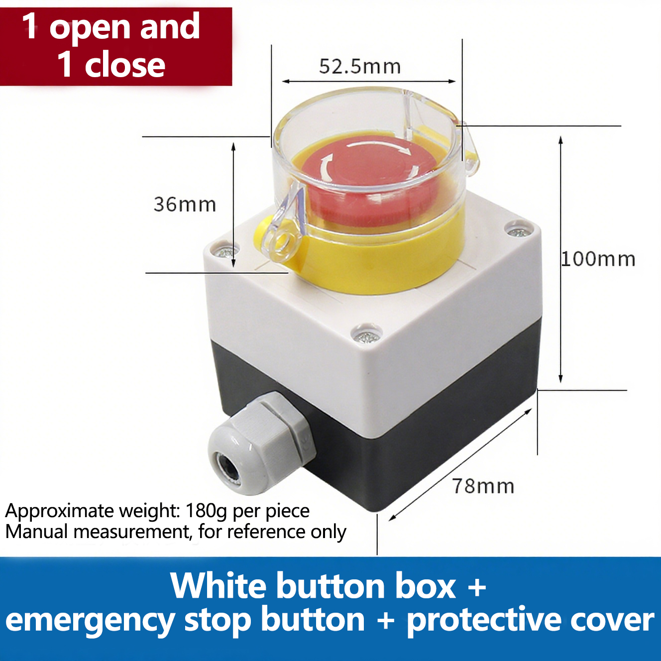 (1 ouvert et 1 fermé)+Boîte à boutons blanche+Couvercle de protection