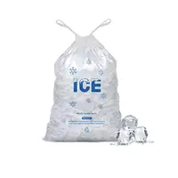 حقيبة ثلج برباط مقاومة للتمزق بسعر رخيص 10 رطل 5 كجم حقيبة مكعبات الثلج للمياه من البلاستيك للطعام