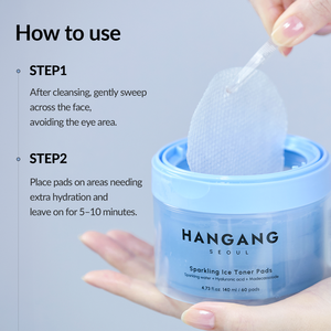 แผ่นโทนเนอร์เย็น Hangang Seoul Sparkling Ice ขนาด 140 มล. 60 แผ่น ช่วยปลอบประโลมผิวที่ระคายเคือง - Product Image 5