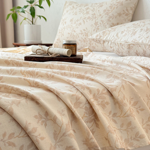 Parure <span class=keywords><strong>de</strong></span> lit en coton et <span class=keywords><strong>lin</strong></span> imprimé à motif végétal, taille Queen, douce, respirante, écologique, fournisseur OEM ODM - Product Image 5