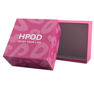 Caja de Regalo de Lujo Rosa Resistente y Reciclable, Caja de Regalo de Cosméticos Rosa con Tapa Dura, Caja de Embalaje de Belleza Reciclable - Product Image 1