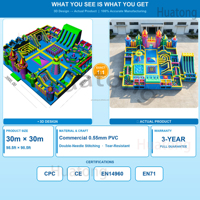 Parcours d'obstacles commercial à louer, château gonflable avec toboggan, aire de jeux extérieure, parc d'attractions gonflable