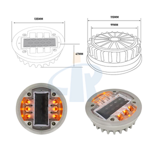アルミニウムLEDソーラー舗装マーカーキャットアイ点滅安定したプラスチックLEDロードスタッド反射ソーラーキャットアイ - Product Image 2