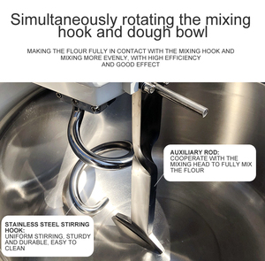 เครื่องนวดแป้งเกลียวแบบอัตโนมัติเครื่องนวดแป้งแบบเกลียวหมุน25กก. 60L อุตสาหกรรม - Product Image 2