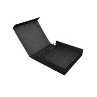 Dossier en tissu de luxe Manu tableau noir avec chargeur classeur noir effet métallique logo design boîte-cadeau album livre pour Manu