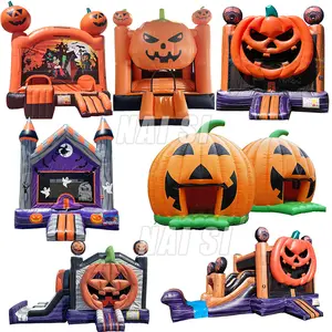 China Halloween Pumpkin Commercial Inflatable Jumper Kids Inflatable Haunted Houses Walk Adult Bounce House For Party Rentals