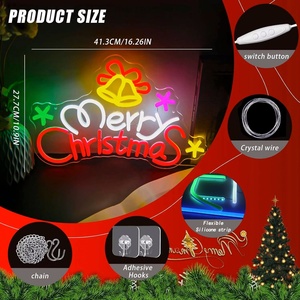 Merry Christmas neon <b>light</b> LED home party club shop <b>window</b> sign atmosphere <b>light</b> indicator <b>light</b> luminous sign custom 5V 12V - Product Image 2