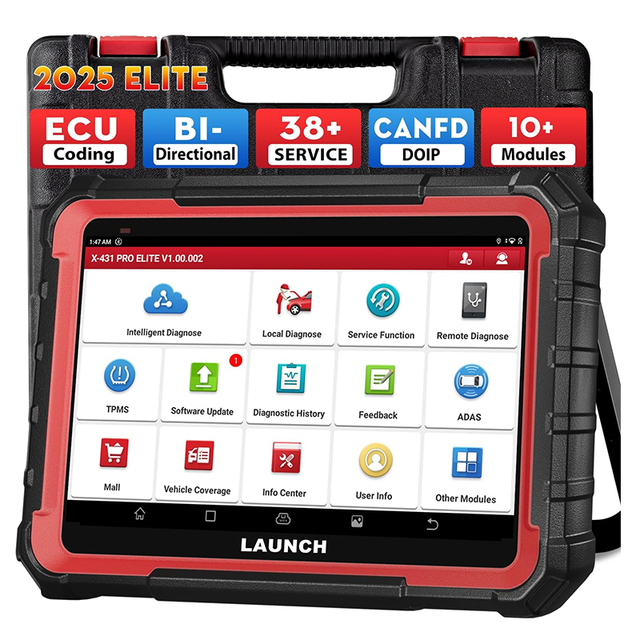 Launch X431 PRO Elite All System 12V Car Diagnostic Tool FCA Autoauth Auto ECU Coding Scanner With 32 Resets Service