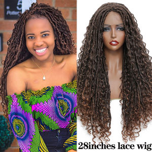 Papillon Locs Lace Front Tressé Perruques Premium Cheveux Synthétiques Perruques Doux À La Main crochet En Détresse Déesse <span class=keywords><strong>Rivière</strong></span> Locs Cheveux Perruques - Product Image 2