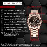 Montres pour hommes PAGANI DESIGN DD40 Or rose brun Montre automatique de luxe pour hommes TMI NH36 Date Semaine Montres mécaniques pour hommes 2026 Nouveau