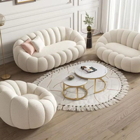 Fauteuil pivotant d'appoint en bouclette Sherpa style nordique avec ottoman, fauteuil de salon paresseux une place pour salon et chambre à coucher