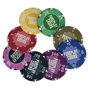 קזינו מותאם אישית דלוקס uv אנטי-מזויפת צ 'יפס פוקר 39 מ מ "מ לוגו אישי פוקר חדר הימורים אסימוני משחק - Product Image 2