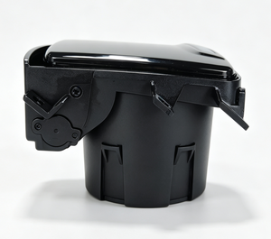 Haomi OEM ODM Portavasos Doble Oculto Abatible ABS para Consola Central 169x122x89mm con Tapa Brillante y Asa Plateada, Montaje Empotrado para Furgoneta, RV, Autobús, 1 Año de Garantía - Product Image 4