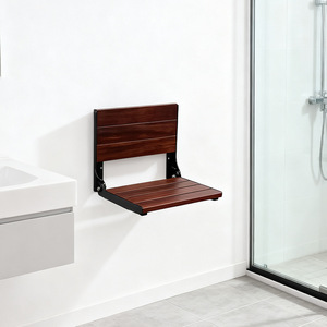 Concentric <b>Folding</b> <b>Shower</b> Chair 41.5x34x5.4cm Teak Wood Seat For Bathroom Seniors - Product Image 3