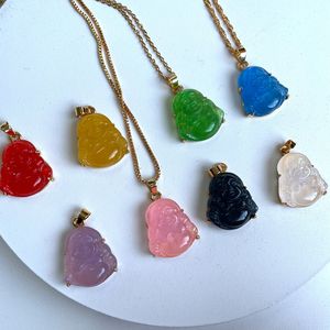 Collier mini pendentif <span class=keywords><strong>bouddha</strong></span> <span class=keywords><strong>en</strong></span> <span class=keywords><strong>jade</strong></span>, nouvelles couleurs, 1 pièce, pendentif <span class=keywords><strong>bouddha</strong></span> pour bijoux cadeaux, meilleures ventes - Product Image 3