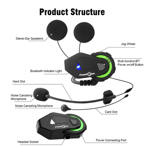 <span class=keywords><strong>FreedConn</strong></span> TMAX M Grenen gris IP65 Jog Dial Voice Dial FM altavoz micrófono casco motocicleta Bluetooth auriculares para casco de motocicleta - Product Image 3