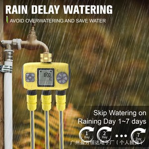Contrôleur de jardin intelligent WiFi, minuterie d'irrigation extérieure à trois voies, dispositif d'arrosage automatique pour l'irrigation des plantes - Product Image 4