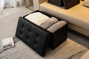 Square Customizable Upholstered Foldable <strong>Storage</strong> Ottoman <strong>Bench</strong> Bedroom <strong>Bench</strong> <strong>With</strong> <strong>Storage</strong> - Product Image 4