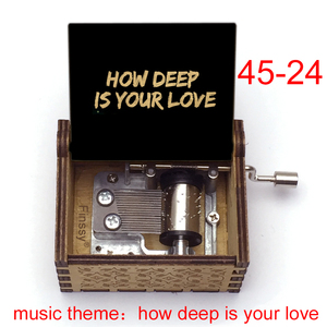 Caja Musical Antigua de Madera con Manivela, Música de 'How Deep Is <span class=keywords><strong>Your</strong></span> <span class=keywords><strong>Love</strong></span>', Regalo de Navidad - Product Image 1