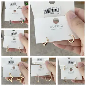 230519333 Xuping תכשיטים סיטונאי מכירה לוהטת באיכות גבוהה ייחודי עיצוב אופנה אלגנטי יוקרה יומי 14k זהב צבע ליידי עגיל