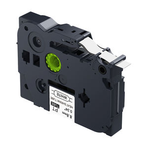 Ruban adhésif thermorétractable noir sur blanc 8,8 mm HSe-221 HSe221 HS221 HS-221 Étiquette compatible pour <span class=keywords><strong>Brother</strong></span> <span class=keywords><strong>P</strong></span>-<span class=keywords><strong>Touch</strong></span> HS Tube - Product Image 1