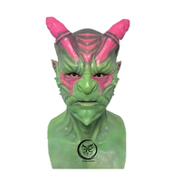Masque de tête en silicone réaliste fait main, masque de démon d'horreur, masques intégraux pour cosplay, fête, Halloween, accessoires de tête amusants et réalistes