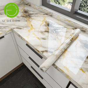 Autocollant pour crédence de cuisine UDK, 60 cm x 5 m, motif marbre, résistant à l'huile, imperméable, facile à installer, rouleau de revêtement mural - Product Image 6