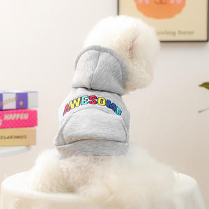 Pakaian hewan peliharaan anjing kecil baru musim gugur musim dingin anak anjing hangat nyaman bordir "mengagumkan" Hoodie untuk anjing kucing - Product Image 2