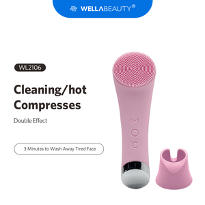 <span class=keywords><strong>Brosse</strong></span> <span class=keywords><strong>nettoyante</strong></span> <span class=keywords><strong>électrique</strong></span> pour le <span class=keywords><strong>visage</strong></span> en <span class=keywords><strong>silicone</strong></span> avec massage chauffant et exfoliation vibrante, étanche IPX6, 4 modes de nettoyage en profondeur - Product Image 2