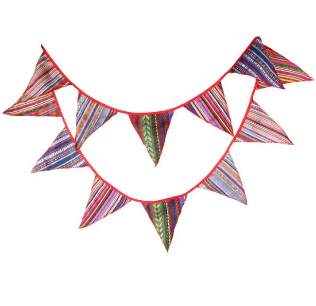 Estilo nacional triángulo 12 bandera/fiesta colorido Banner Garland/al aire libre tienda de campaña de colgar la bandera