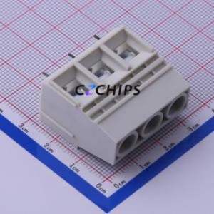 KFA-1016-10.16-3P Screw Terminal Block Through hole Component (THT),P=10.16mm Connector 1x3P 10.16mm Gray Through Hole - Product Image 1