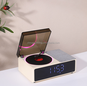 <strong>Classic</strong> Vinyl Record Player with Alarm clock White Noise Stereo <strong>Speakers</strong> Vintage Phonograph Record Portable CD Players - Product Image 6