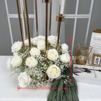 Bouquet de fleurs artificielles vertes et blanches en gros, arrangement de boules de fleurs artificielles, centre de table pour décoration de mariage