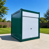 Rumah Kontainer Penyimpanan Baja Modular Portabel 20FT 40FT Gudang Mini Mobile Pintu Gulung untuk Halaman Rumah Pertanian