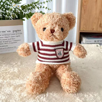 Pull personnalisé vierge avec logo brodé, en gros, super doux, promotionnel, en peluche longue, ours en peluche mignon et amusant pour Noël