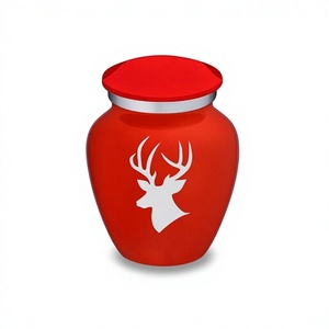 Urne funéraire de cerf rouge vif avec urne de gravure personnalisée avec sac en velours gratuit - Product Image 1