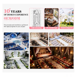 Meubles de mariage en plein air, chaises et tables de mariage avec fond de scène de mariage fleuri pour les décorations de fête de mariage - Product Image 6