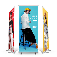 Geri çekilebilir taşınabilir Roll up Standee çerçeve geri çekilebilir afiş standları fuar işareti ekran standında süblimasyon boşlukları