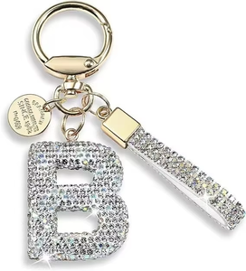 Màu Trắng Kim Loại Hợp Kim Ban Đầu Thư Carabiner Móc Chìa Khóa Charms Nhựa Thư Mặt Dây Chuyền Bảng Chữ Cái Lưu Niệm Vòng Chìa Khóa - Product Image 3