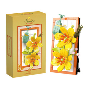 Blocs <span class=keywords><strong>de</strong></span> construction éducatifs DIY pour enfants, 314 pièces, fleurs, cadre photo, combinaison, <span class=keywords><strong>exposition</strong></span>, puzzle en plastique - Product Image 1