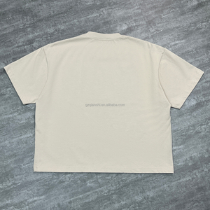 MAKITAPE T-shirt vintage en coton épais à col rond, coupe ample, style streetwear personnalisé, en molleton bouclette, effet vieilli, vierge - Product Image 2