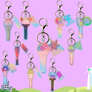 2ชิ้น kpop ateez I-DLE IVE babymonster <span class=keywords><strong>SNSD</strong></span> nmixx LIGHT STICK Laser keyring iZone itzy Monsta X ZB1 katseye พวงกุญแจอะคริลิคของขวัญ - Product Image 1