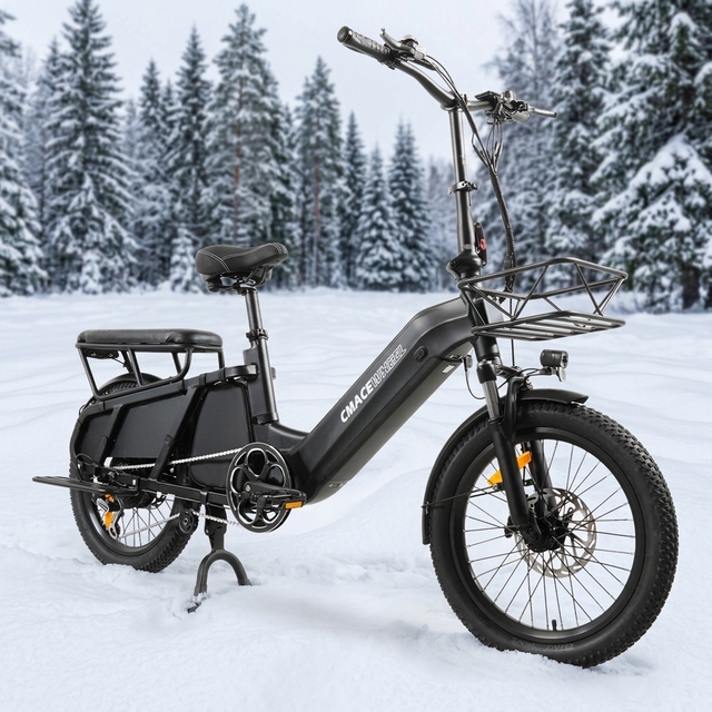 7-Speed Aluminum Frame Electric Cargo Bicycle 500W Brushless 48V/20Ah Lithium Battery Hydraulic Disc Brake Foldable Rear