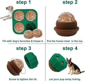 Manufacturer Custom Interactive Dog Toy Slow Feeder Chew Ball Dog Rolling Ball Pet Dog Silicone Chew Toys <b>Treat</b> Dispenser Toy - Product Image 2