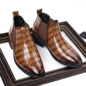 Bottes Chelsea en cuir marron originales faites à la main de luxe pour hommes, bottes à enfiler pour hommes, vente en gros - Product Image 6