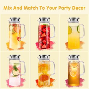 1800ml tay thổi chịu nhiệt Iced Tea Carafe thủy tinh dày Borosilicate lạnh nóng thủy tinh Nước Jug <span class=keywords><strong>Glass</strong></span> <span class=keywords><strong>Pitcher</strong></span> với nắp - Product Image 2