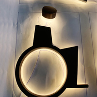 Plaque de signalisation WC unisexe moderne en aluminium pour toilettes d'hôtel - Installation facile
