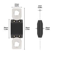Mégafusible 20A à 500A 32V CC 72V CA à haute capacité de coupure, protection à déclenchement lent pour véhicules électriques, équipements miniers et navals