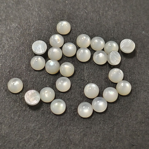 Cabujón redondo de 3 mm con parte trasera plana, piedra de nácar natural de alta calidad, color blanco, para la fabricación de joyas. - Product Image 6